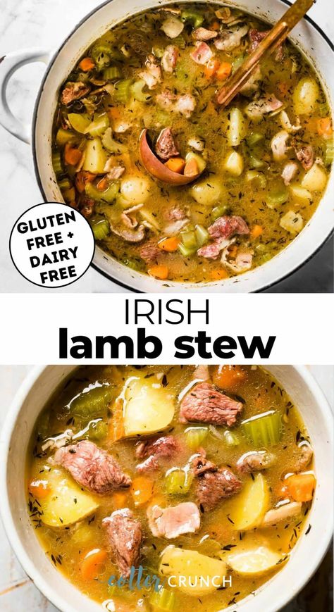 Prepare this gluten-free Irish lamb stew recipe in a single pot with simple ingredients and for a hearty comfort food full of flavor and nutrients! Irish Lamb Stew Recipes, Irish Lamb Stew, Irish Stew Recipe, Lamb Stew Recipes, Classic Beef Stew, Braised Lamb, Irish Stew, Hearty Comfort Food, Lamb Stew