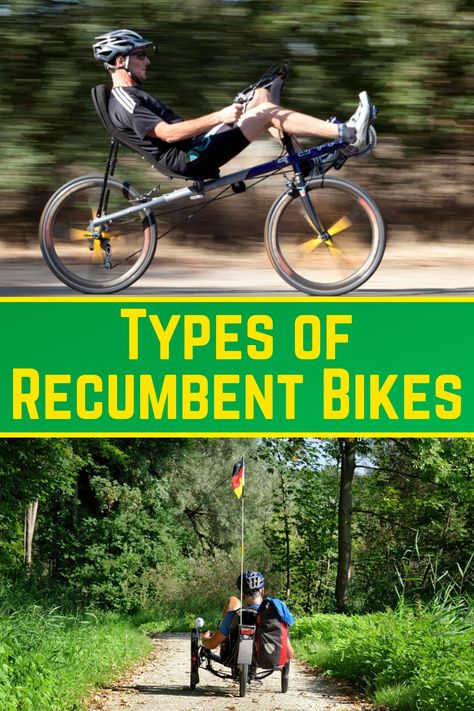 Recumbent bike designs vary widely. This guide outlines all of the different types of recumbent bikes available to help you choose the best one for your style of riding. #RecumbentBike #Bicycle #BicycleTouring #Bike #Recumbent #Cycling Bicycle Diy, Touring Bicycles, Bicycle Touring, Electric Cargo Bike, Recumbent Bicycle, Recumbent Bike, Recumbent Bike Workout, Bike Touring, Bicycle Travel