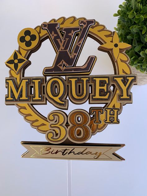 Louis Vuitton Cake Topper, Lv Cake, Louis Vuitton Cake, Cavaliers Logo, Cleveland Cavaliers Logo, 30th Birthday, Birthday Decorations, Cake Topper, Cake Toppers