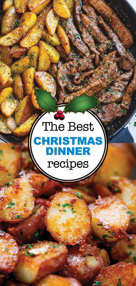 Roasted Garlic Butter Parmesan Potatoes, Garlic Butter Parmesan Potatoes, Butter Parmesan Potatoes, Best Christmas Dinner Recipes, Roasted Garlic Butter, Christmas Dinner Recipes, Easy Christmas Dinner, Christmas Dinner Menu, Parmesan Potatoes