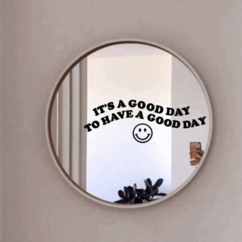 Its a Good Day to Have a Good Day Mirror decals on Etsy @TerracottaMoons bedroom decor, bathroom decor, mirrors, fall, christmas, halloween, gifts for her, gifts for him, stickers, laptop decals, youre like realy pretty, mean girls, inspirational quotes, motivational quotes, nails Mirror Quotes, Its A Good Day, Mirror Decals, Lev Livet, Mirror Decal, Výtvarné Reference, It's A Good Day, Mirror Stickers, Mirror Painting