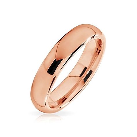 Bling Jewelry Unisex Rose Gold Plated Tungsten Wedding Band Ring 4mm Ruby Engagement Ring Set, Stunning Wedding Rings, Rose Gold Tungsten Ring, Couples Wedding Bands, Rose Gold Tungsten, Rose Gold Wedding Band, Plain Wedding Band, Best Bands, Tungsten Wedding Band