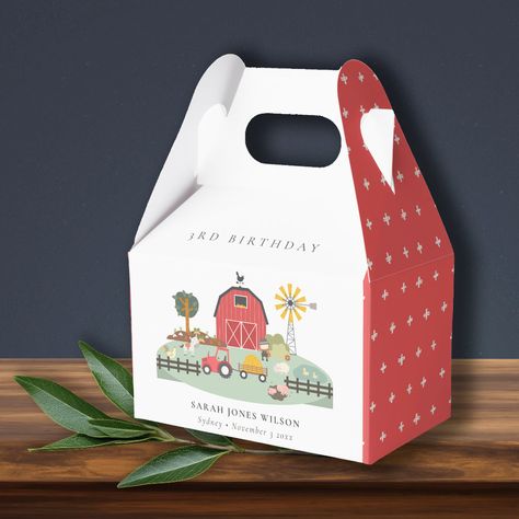 Welcome Basket, Favor Boxes Birthday, Planning Business, Veggie Patch, Event Planning Business, Cute Box, Toddler Fun, Birthday Favors, Farm Animal