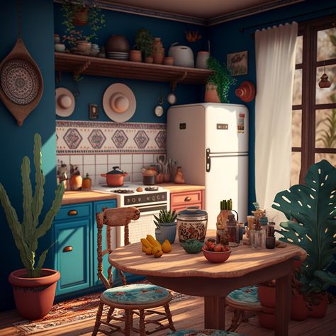 Kitchen Animation, Rich Kitchen, Eccentric Kitchen, Hippie Kitchen, Organic Interior, Boho Kitchen Ideas, Dark Green Kitchen, Gothic Kitchen, Whimsical Kitchen