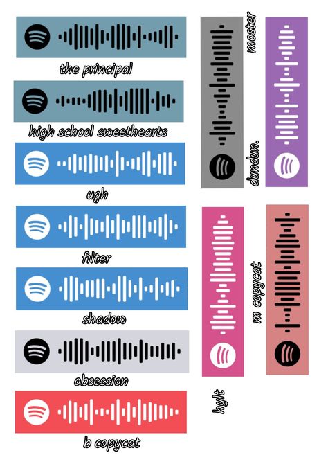 Spotify Scan Codes Billie Eilish, Exo Spotify Code, Random Spotify Codes, Spotify Playlist Codes, Spotify Codes Songs, Billie Eilish Spotify Code, Spotify Song Codes, Spotify Scan Codes, Melanie Martinez Stickers