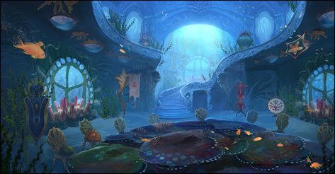 ArtStation - Deep Sea Council, Johanna Rupprecht Hangout Place, Underwater Room, City Concept, Underwater House, Underwater City, Mermaid Room, Themed Rooms, Bg Design, Fantasy Rooms