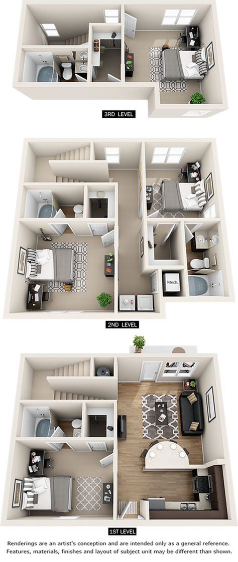 Lux 13 Apartment Rentals Mesonette Design, Small Bedroom Floor Plan Layout, 4 Bedroom Apartment Layout, 6 Bedroom Apartment Floor Plans, Four Bedroom Apartment Floor Plan, Apartment Floor Layout, Apartment Layout 4bedroom, Small House Layout 4 Bedroom, Sims 4 Two Bedroom House Layout