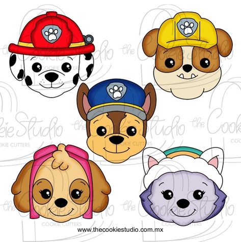 Paw Patrol Cookies, Royal Icing Templates, Paw Party, Cookie Clipart, Fruit Cartoon, Shrink Art, Toddler Quiet Book, Animal Cookies, Cute Doodle Art