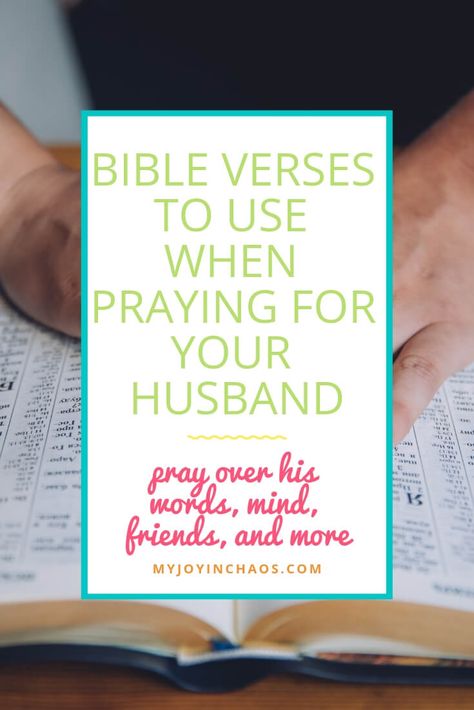 More than fifty Bible verses to pray over your husband including his words, protection, friendships, and integrity. Verses To Pray Over Your Husband, Bible Verse For Husband, Scripture To Pray, Pray For Your Husband, Prayers For Husband, Daily Devotional Prayer, Verses To Pray, Bible Study Materials, Praying For Your Children