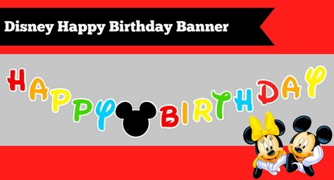 How to make a DIY Mickey Mouse Clubhouse Inspired Happy Birthday Banner with FREE Template at home Mickey Mouse Happy Birthday, Mickey Mouse Birthday Banner, Printable Banner Template, Happy Birthday Banner Printable, Birthday Banner Template, Mickey Mouse Clubhouse Party, Mickey Mouse 1st Birthday, Free Printable Banner, Cute Happy Birthday