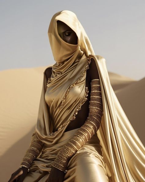 Dune 2 Outfits, Futuristic Desert Fashion, Goddesscore Outfits, Desert Outfit Aesthetic, Dune Aesthetic Outfit, Dune Clothing, Desert Aesthetic Fashion, Dune Outfit, Dune Fashion