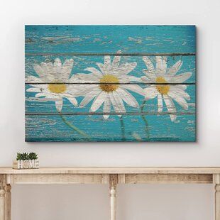 Barn Wood Art, Wood Plank Art, Plank Art, Garden Fence Art, Rustic Pictures, Vintage Daisy, Fence Art, Wood Painting Art, Canvas Art Wall