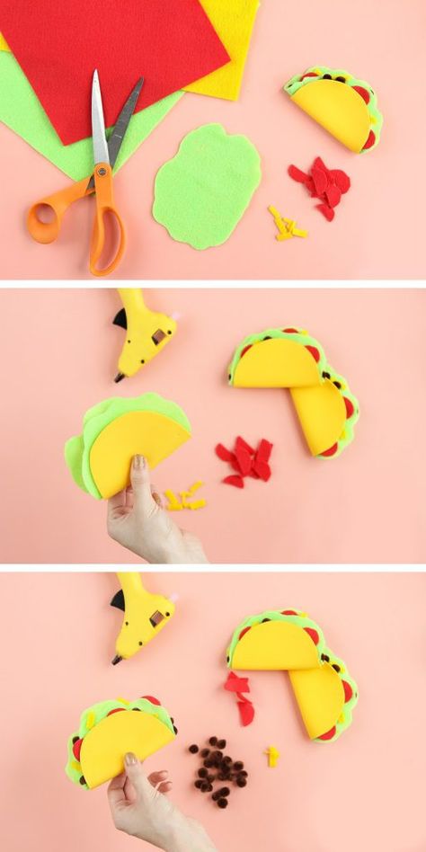 Taco Party Decorations, Taco Crafts, Masquerade Centerpieces, Tacos Mexicanos, Mini Gingerbread House, Dragons Love Tacos, Keiko Lynn, Diy Pinata, Taco Party