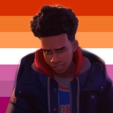 miles morales pfp for lesbians who love miles 🩷 Miles Morales, A Man, Spiderman, Frame, Red, Blue