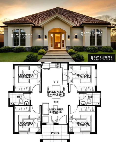 Small House Blueprints, Flower Structure, Plan Architecture, Bungalow Style House, Bungalow Style House Plans, House Roof Design, Affordable House Plans, Modern Bungalow House, Building House Plans Designs