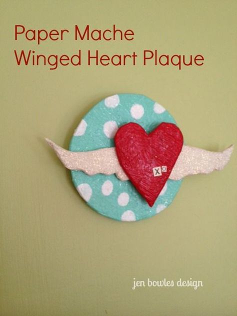 Paper Mache Hearts, Book Wreath, Paper Mache Projects, Book Page Wreath, Winged Heart, Paper Mache Art, Paper Mache Crafts, Crafts For Seniors, Good Intentions