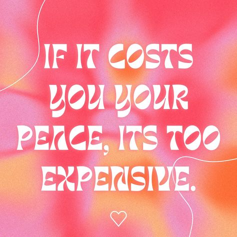 💫 “If it costs you your peace, it’s too expensive.” 💫 We all know that peace is priceless, yet so many of us sacrifice it for things that aren’t worth it. Whether it’s a toxic relationship, a stressful job, or negative self-talk, nothing is worth more than your inner calm. 🧘‍♀️✨ 🔗 Take a moment today to reflect: What are you holding onto that’s costing you your peace? Let it go, and watch your life transform. 🚨 Challenge: Comment below ONE thing you’re letting go of to protect your peace. ... If It Costs Your Peace Its Too Expensive, Protect Your Peace, Stressful Job, Toxic Relationship, Negative Self Talk, Let It Go, Self Talk, Toxic Relationships, Mental Health Awareness