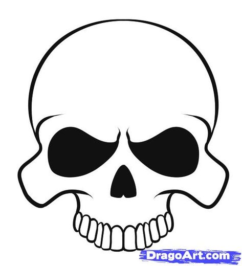 easy to draw skulls | how to draw a easy skull step 8 Skeleton Head Drawing, Simple Skull Drawing, Skull Easy, Easy Skull Drawings, Sugar Skull Drawing, Cool Skull Drawings, Simple Skull, Drawing Skull, Skull Sketch