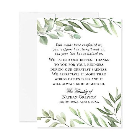 Sympathy Thoughts, Sympathy Thank You Notes, Sympathy Notes, Sympathy Thank You Cards, Memorial Cards, Thank You Note Cards, Bereavement Gift, Cards With Envelopes, Card Envelopes