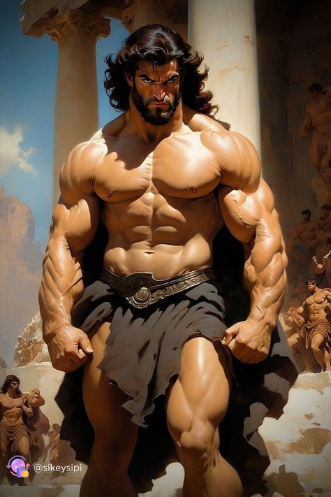 Hyperrealism Art, Hyperrealistic Art, Dark Curly Hair, Muscular Man, Ancient Greek Sculpture, Anatomy Sculpture, Tanned Skin, Character Inspiration Male, Legends And Myths