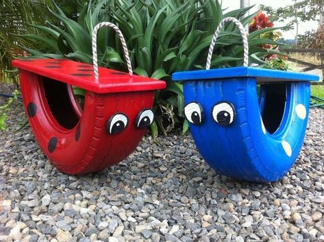 Diy Outdoor Toys, Diy Kids Playground, Tire Craft, Kids Backyard Playground, Backyard Kids Play Area, Diy Playground, Outdoor Play Area, Kids Outdoor Play, Tyres Recycle