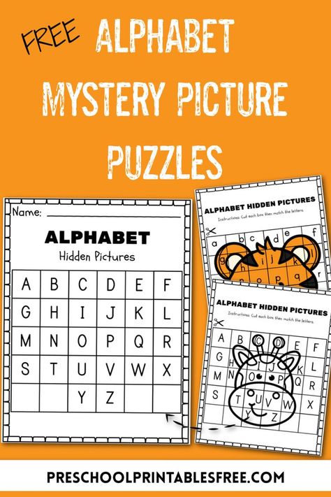 Hidden Alphabet, Activity Kindergarten, Kindergarten Alphabet, Letter Matching Activities, Alphabet Activities Kindergarten, Free Printable Alphabet, Alphabet For Toddlers, Alphabet Puzzle, Activity Preschool