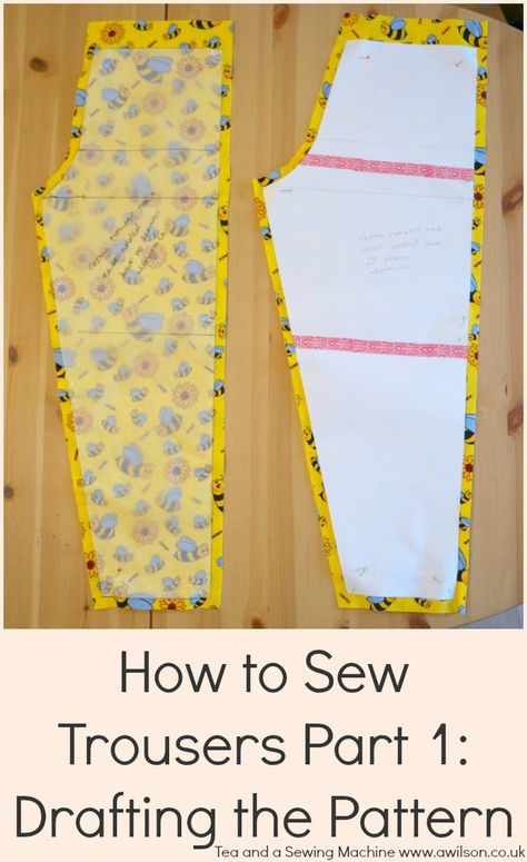 How to Draft a Trouser Pattern - Diy Trousers, Sew Trousers, Women Trousers Pattern, Stitching Clothes, Pajama Pants Pattern, Pattern Drafting Tutorials, Trousers Pattern, Trouser Pattern, Sewing Tricks