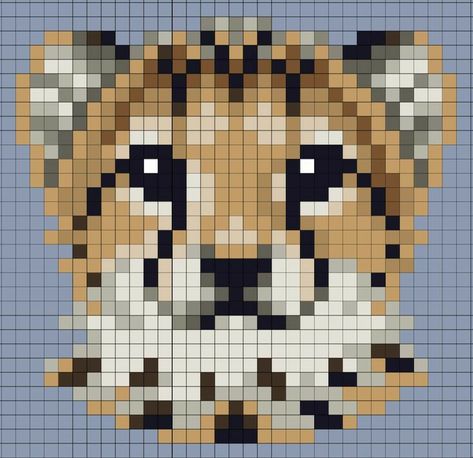 Cheetah Perler Beads, Pixel Art With Grid, Paint Gallery, Microsoft Paint, Graph Paper Drawings, Graph Crochet, Easy Pixel Art, Pixel Art Templates, Ms Paint