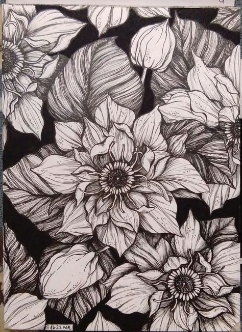 Step by step drawing Clematis flower 🌷 Clematis Flower Drawing, Clematis Flower Tattoo, Clematis Tattoo, Clematis Flower, Sketching Ideas, Abstract Painting Techniques, Tangle Patterns, Botanical Painting, Ink Drawings