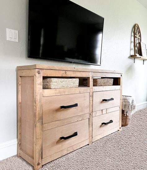 Diy Large Dresser, Diy Farmhouse Dresser, Diy King Bed, Industrial Farmhouse Table, Diy Porch Swing, Diy Loft Bed, Modern Farmhouse Diy, Plywood Shelves, Shanty 2 Chic