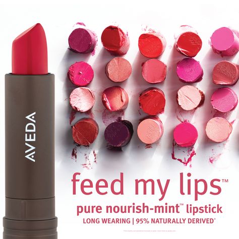 Feed My Lips pure nourish-mint lipstick by @Aveda is a feast of botanical leaves to leave your lips beautifully soft with rich colors for hours. Pick up your color today at #FiveSenses!    #fivesenses #peoriail #beauty #makeup #cosmetics #healthyskin #salon #avedalife #smellslikeaveda #avedasalon #aveda #feedmylips Aveda Makeup, Lip Reading, Aveda Salon, Natural Beauty Products, Spa Business, Botanical Leaves, Mission Statement, Insta Inspo, Your Lips