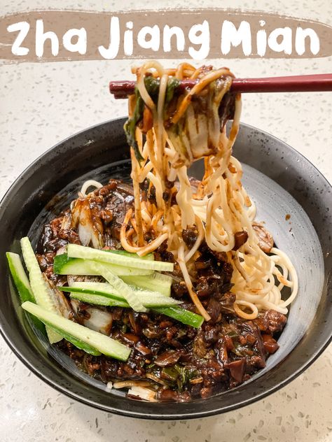 Saucy Noodles, Black Bean Paste, Black Bean Noodles, Bean Noodles, Marion Grasby, Cucumber Noodles, Marion's Kitchen, Pork Noodles, Wheat Noodles