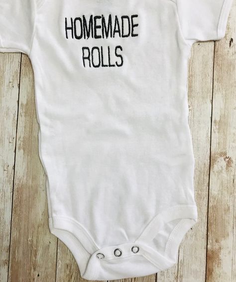 Homemade Rolls Baby Unisex Bodysuit Onesie, Baby Shower Clothing Gift,New Mom Gift Cheap Funny Onesie With Custom Print, Funny Customizable Fitted Onesie, Funny Cotton Onesie For Babies, Unisex Cotton Onesie With Name Print, Funny Customizable Cotton Onesie, Homemade Rolls, Unisex Baby, Gender Neutral Baby, Clothes Gift