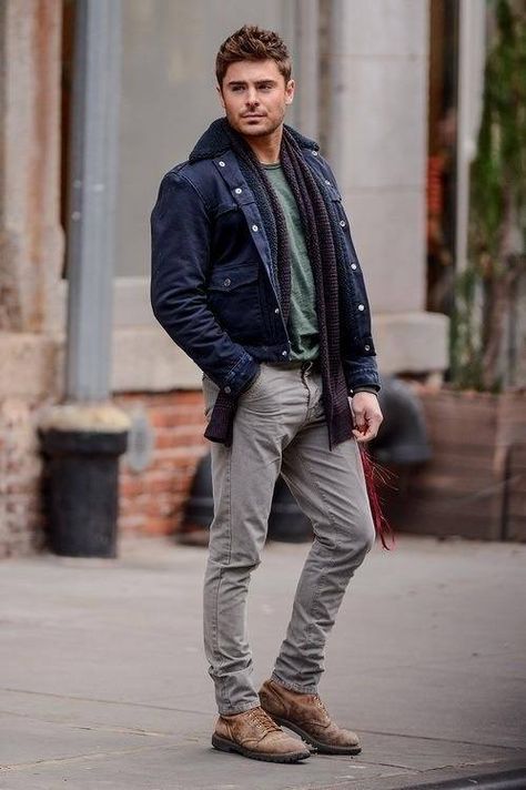 brown boot fashion (37) Mens Brown Boots Outfit, Look Casual Hombre, Grey Boots Outfit, Jean Jacket Outfits Men, Brown Boots Fashion, Brown Boots Outfit, Mens Brown Boots, Boots Outfit Men, Look Jean