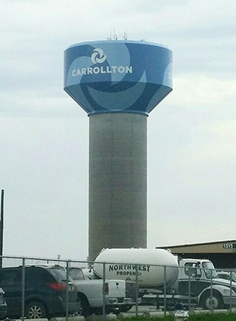 Carrollton Texas, Water Towers, Roadside Attractions, Water Tower, Fire Station, Space Needle, Dallas Texas, City Hall, Tower