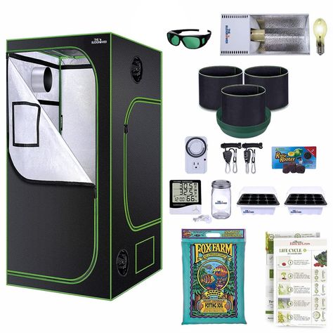 TheBudGrower Complete All-in-One Home Grow Solution 2x2x5ft 150 Watt HPS 18,200 Lumens Light, Indoor Grow Tent Kit Hydroponics Growing Tent 1680D Canvas-All Items Required for The Perfect Home Grow Fermenting Jars, Indoor Grow, Plant Tray, Led Grow Light, Grow Tent, Grow Kit, Light Leak, Grow Light, Led Grow