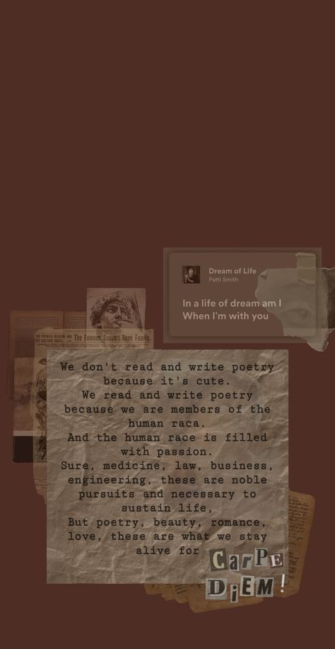 We Dont Read And Write Poetry Because Its Cute Wallpaper, Dark Academia Asthetic Wallpers, Poet Wallpaper Aesthetic, Carpe Diem Wallpaper Aesthetic, Dead Poets Society Aesthetic Wallpaper, Poet Wallpaper, Carpe Diem Wallpaper, Dead Poets Society Wallpaper, Bibliophile Aesthetic