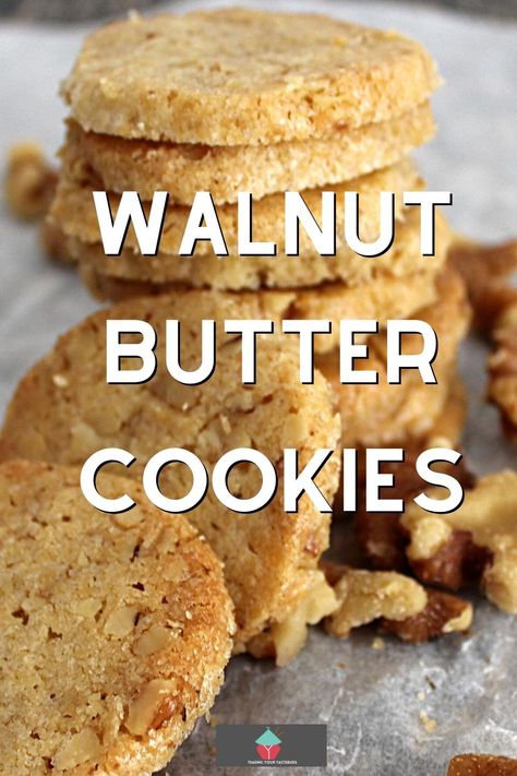 French Sable Cookies, Raisin Walnut Cookies, Walnut Dessert, Walnut Cookie Recipes, Sable Cookies, Amazing Cookie Recipes, Oatmeal Cookies Easy, Walnut Butter, Classic Cookies Recipes