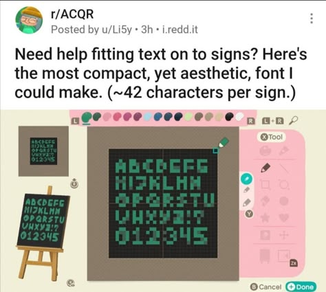 Acnh Tips, Acnh Patterns, Acnl Qr Codes, Animal Crossing Memes, Ac New Leaf, Acnh Custom Designs, Animal Crossing Guide, Acnh Island Ideas, How To Make Signs