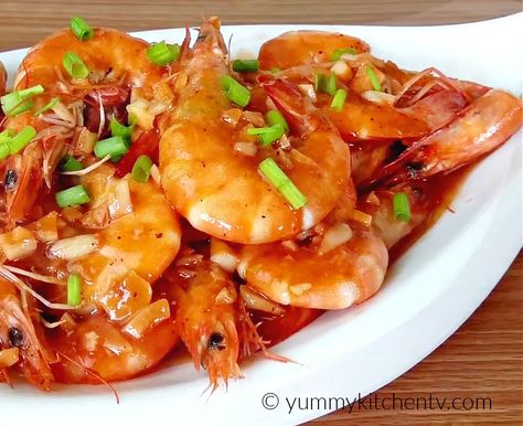 Garlic Butter Shrimp - Yummy Kitchen Buttered Shrimp, Yummy Shrimp Recipes, How To Cook Garlic, Buttered Shrimp Recipe, Banana Ketchup, Filipino Food Dessert, Lemon Soda, Marinated Shrimp, Garlic Butter Shrimp