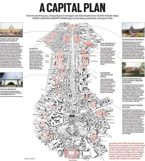 A capital plan: The history, and future, of Lutyens’ Delhi | Delhi News, The Indian Express Lutyens Delhi, Delhi Map, History Of Modern India, Monument In India, Historical India, Delhi Metro, Old Friendships, Modern India, India Gate