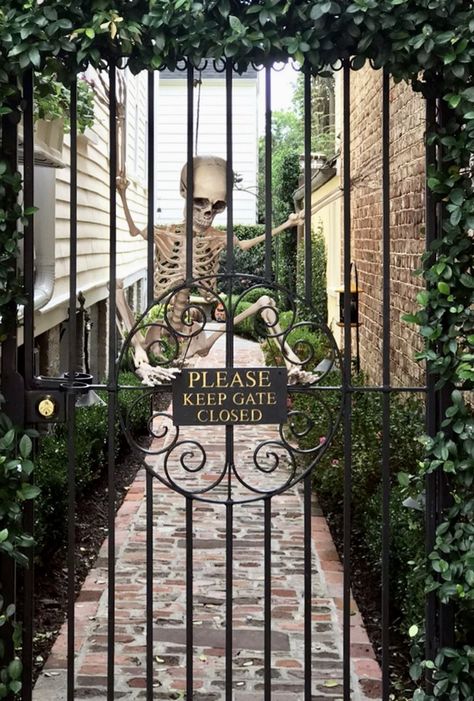 Farm Gate Ideas, Halloween Gate, Halloween Farm, Gate Decoration, Gate Ideas, Farm Gate, Farmhouse Halloween, Halloween Outdoor, Front Gates