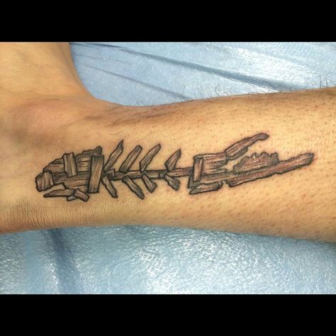 Tattooed this driftwood Long Island design by   631carlEton. This was alot of fun. Thanks Ryan! #mikeyfishhook #631carleton #driftwood #longisland #westislip #fish #fishing #ocean #summer #tattoo Long Island Tattoo Ideas, Long Island Tattoo, Island Tattoo Ideas, Fishbone Tattoo, Wooden Cross Tattoos, Driftwood Cross, Tattoo Ideas For Females, Tattoo Sites, Island Tattoo