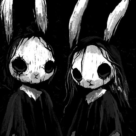 Who’s ready to hop into the dark side? 🖤🐇 Feeling a little creepy-cute today? 👻 If you're vibing with this spooky bunny energy, drop the word ‘Shadow’ in the comments, and I’ll send you something wickedly cool in your DMs... 🕸️👀 (Hint: it might involve turning this haunting design into wearable art 💀🐇) #darkaesthetic #creepycute #gothicart #alternativevibes #shadowbunny Creepy Alice In Wonderland, Spooky Bunny, Cute Horror, Scary Characters, Creepy Art, Art Characters, The Dark Side, Creepy Cute, Gothic Art