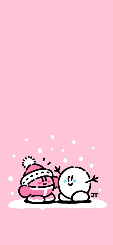 Winter Kirby Wallpaper, Nintendo Winter Wallpaper, Nintendo Christmas Wallpaper, Christmas Kirby Wallpaper, Hello Kitty Winter Wallpaper Iphone, Winter Cozy Wallpaper, Cute Wallpapers Winter, Cute Winter Backgrounds, Hello Kitty Winter Wallpaper