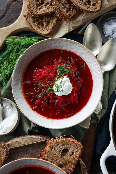 Beetroot Soup Borscht, Borsh Soup Recipes Russian, Borscht Aesthetic, Borscht Soup Recipe, Russian Borscht Soup, Ukrainian Borscht, Soup Aesthetic, Cabbage Soup Crockpot, Cabbage Soup Diet Plan