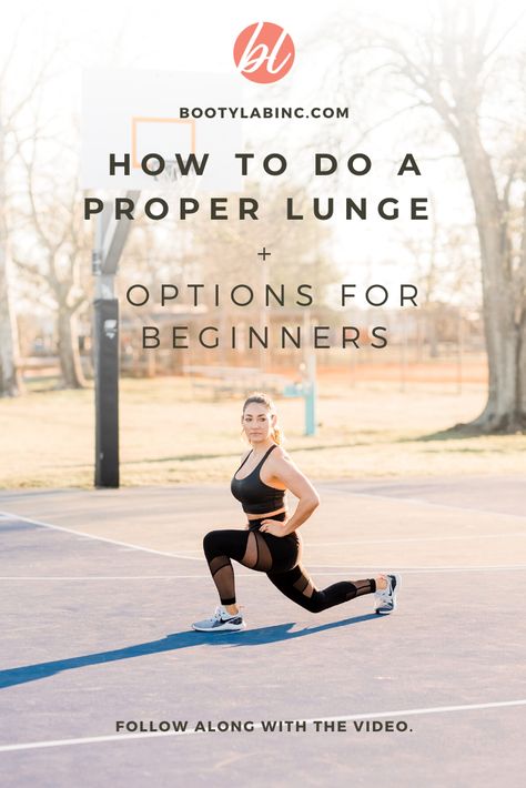 How to Do a Proper Lunge - Booty Lab Best Home Workout Equipment, Hanging Belly, Fitness Tips For Women, Lower Belly Fat, Flexible Dieting, Gym Routine, Lower Belly, Best Exercises, At Home Workout Plan