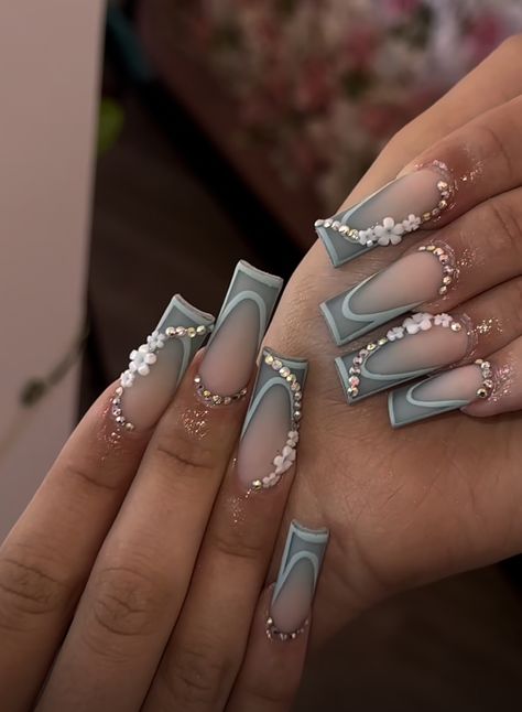 Nails Blue Design, Blue And Black Nails, Practice Nails, Trendy Nails Ideas, Nails Business, Long Nail Designs, Baddie Nails, Stylish Nails Designs, Cute Nail Art Designs