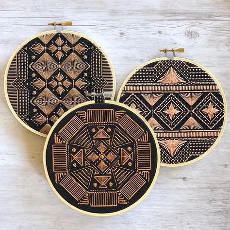 Embroidery Artists, Modern Knitting, Geometric Embroidery, Hand Embroidery Projects, Embroidery Patterns Vintage, Pola Sulam, Sewing Embroidery Designs, Hand Embroidery Art, Crewel Embroidery