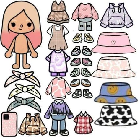 Toca Boca Paper Doll House, Toca Boca Paper Doll, Princess Paper Dolls Printable, Princess Paper Dolls, Free Printable Paper Dolls, Hadiah Diy, Paper Doll Printable Templates, Kraf Kertas, Paper Dolls Clothing